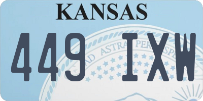 KS license plate 449IXW