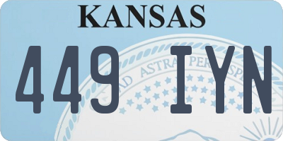 KS license plate 449IYN