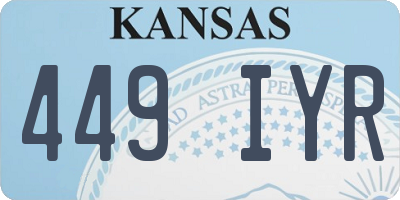 KS license plate 449IYR