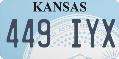 KS license plate 449IYX