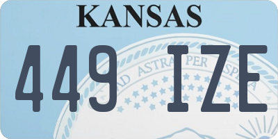 KS license plate 449IZE