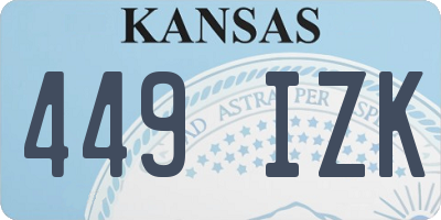 KS license plate 449IZK