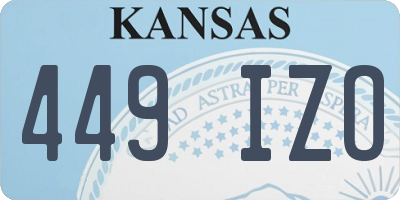 KS license plate 449IZO