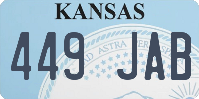 KS license plate 449JAB