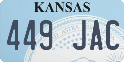 KS license plate 449JAC