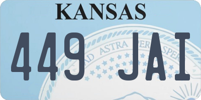 KS license plate 449JAI