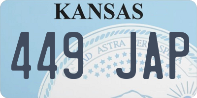 KS license plate 449JAP