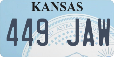 KS license plate 449JAW