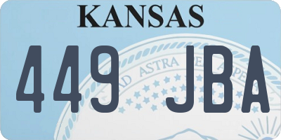 KS license plate 449JBA