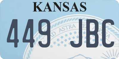 KS license plate 449JBC
