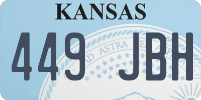 KS license plate 449JBH