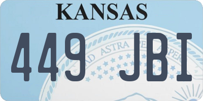 KS license plate 449JBI