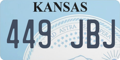 KS license plate 449JBJ