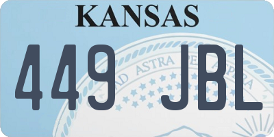 KS license plate 449JBL