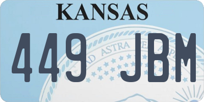 KS license plate 449JBM