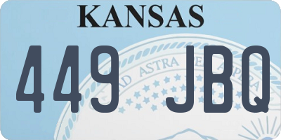 KS license plate 449JBQ