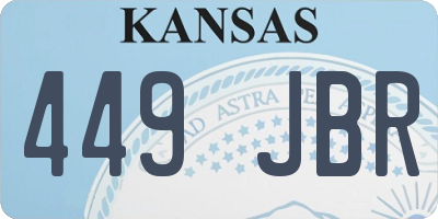 KS license plate 449JBR