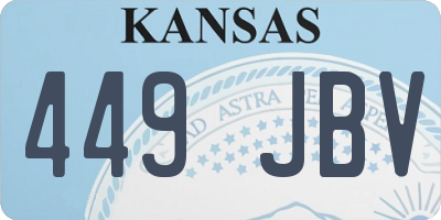 KS license plate 449JBV
