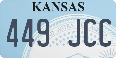 KS license plate 449JCC