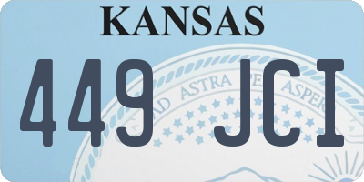KS license plate 449JCI