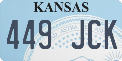 KS license plate 449JCK