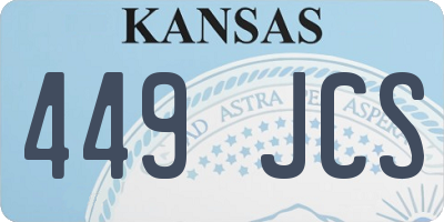 KS license plate 449JCS