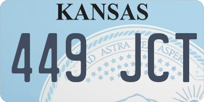 KS license plate 449JCT
