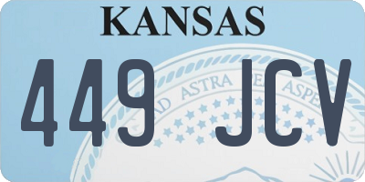 KS license plate 449JCV