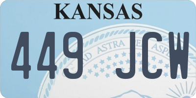 KS license plate 449JCW