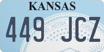 KS license plate 449JCZ