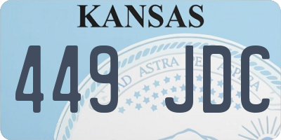 KS license plate 449JDC