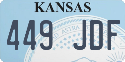 KS license plate 449JDF