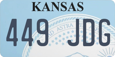 KS license plate 449JDG