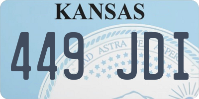 KS license plate 449JDI