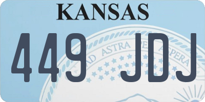 KS license plate 449JDJ
