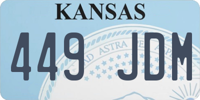KS license plate 449JDM