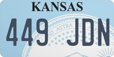 KS license plate 449JDN