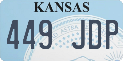 KS license plate 449JDP