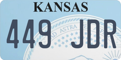 KS license plate 449JDR
