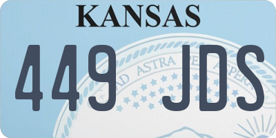 KS license plate 449JDS