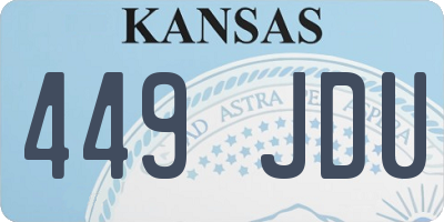 KS license plate 449JDU