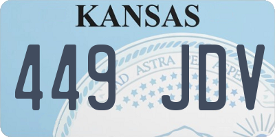 KS license plate 449JDV