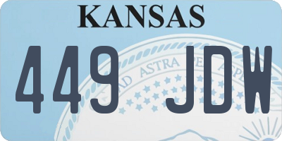 KS license plate 449JDW