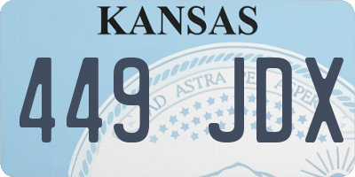 KS license plate 449JDX