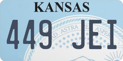 KS license plate 449JEI