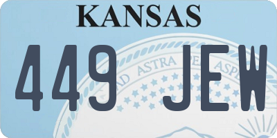 KS license plate 449JEW