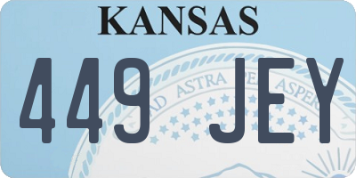 KS license plate 449JEY
