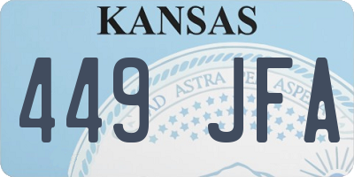 KS license plate 449JFA