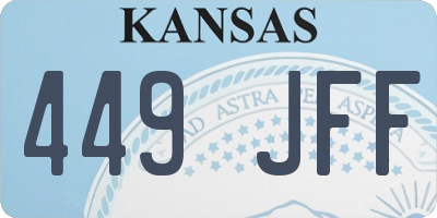 KS license plate 449JFF