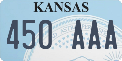 KS license plate 450AAA